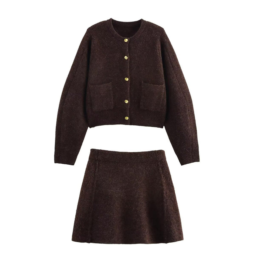CASSIA - Zweiteiler Strickjacke & Rock