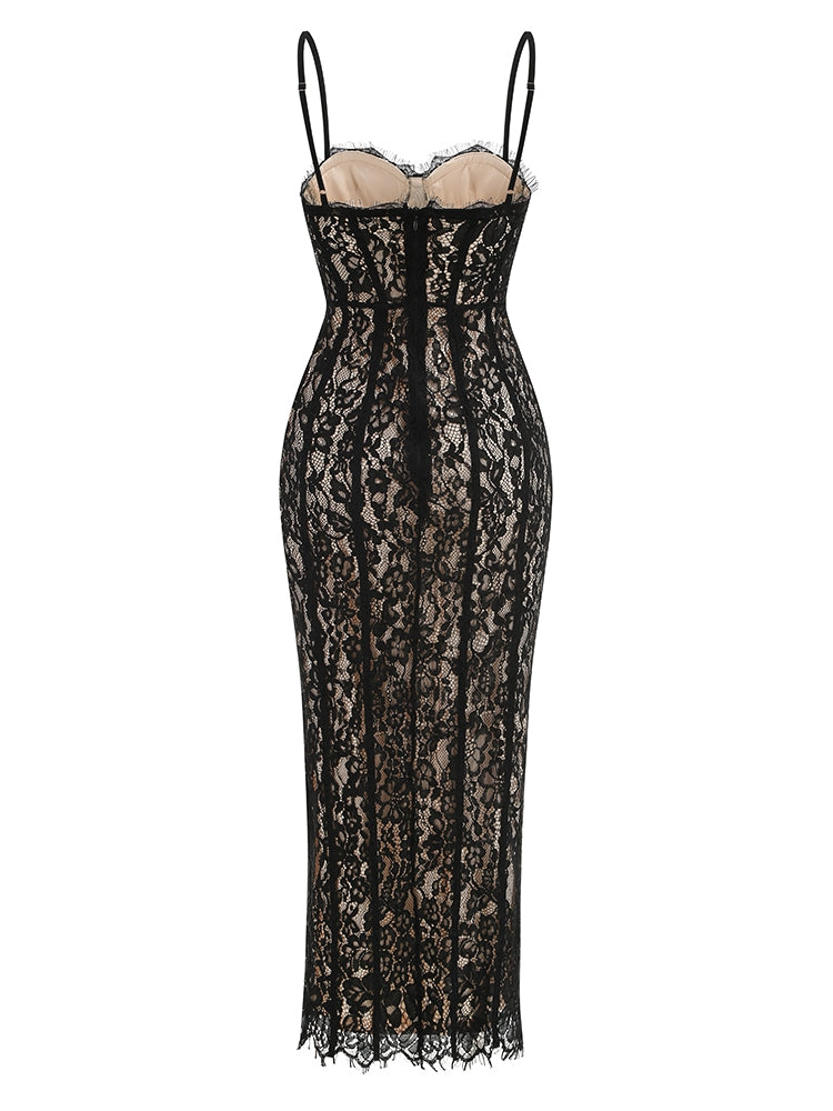 LILITH - Schwarzes Spitzenkleid