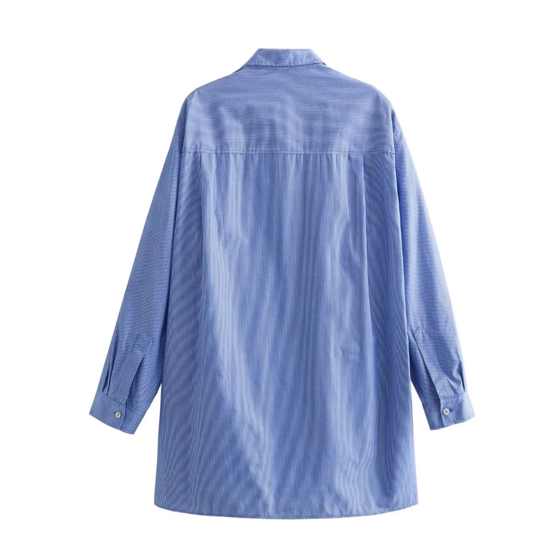 ELENI - Two-piece oversized shirt &amp; pull-on shorts in a striped look