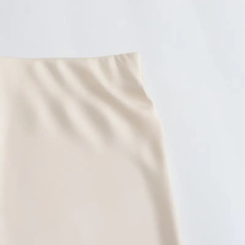 DEMI - Knee-length highwaist satin skirt