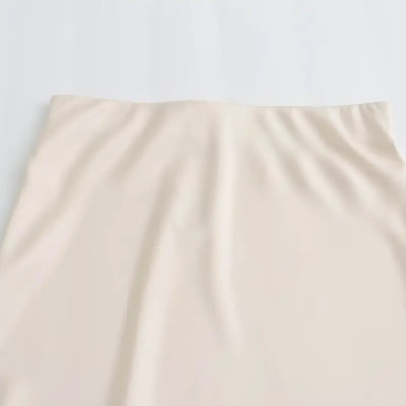 DEMI - Knee-length highwaist satin skirt