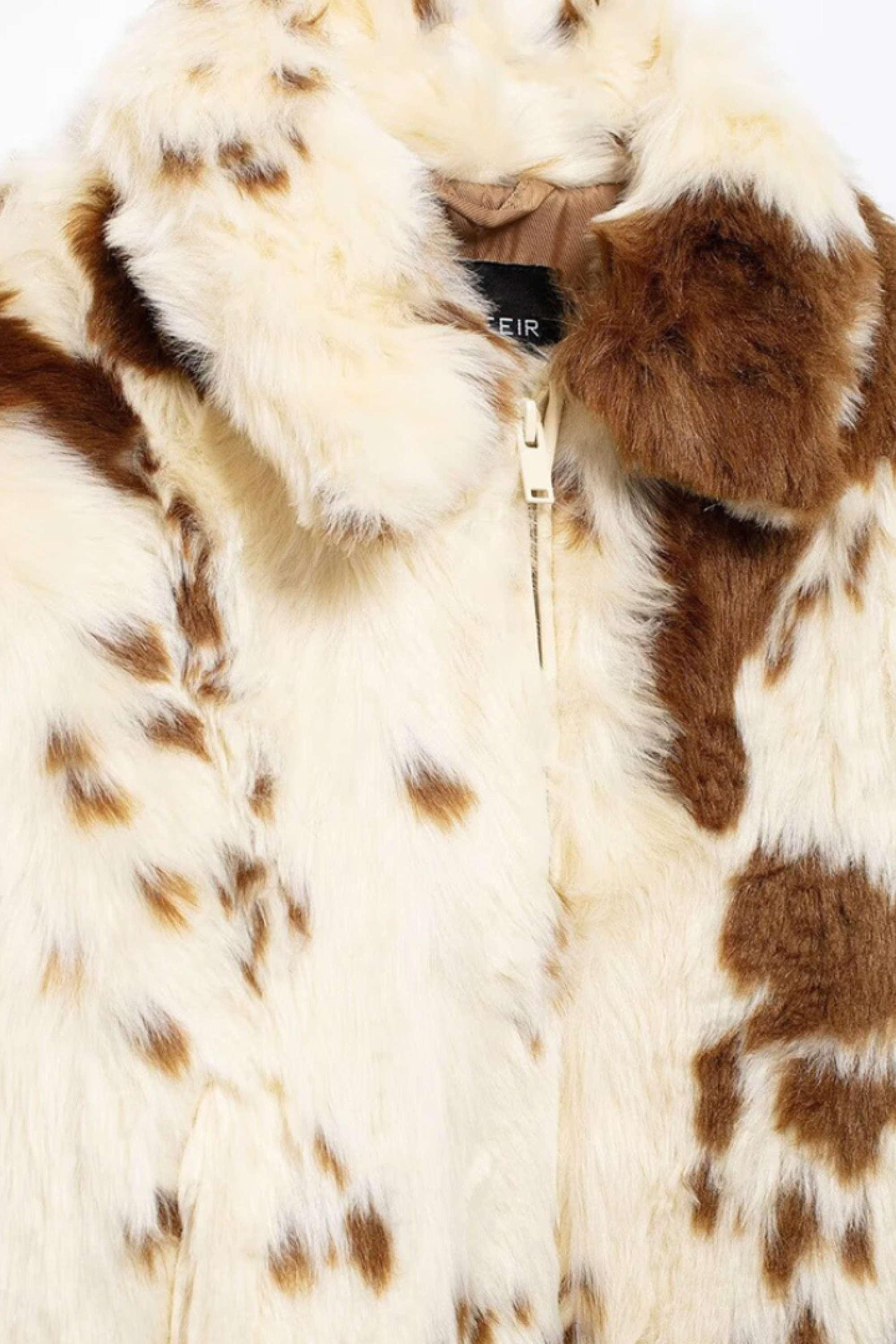 WESTERN FAUX FUR JACKET - Faux fur jacket in cowhide look