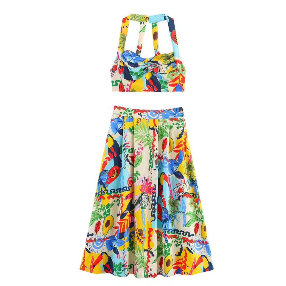 MEYVIS – Printed Halterneck Set