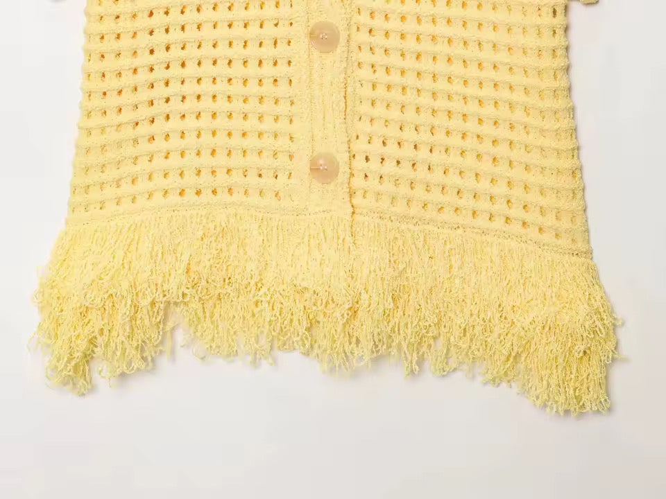 ROUX – Gestricktes Fransen-Zweiteiler-Set