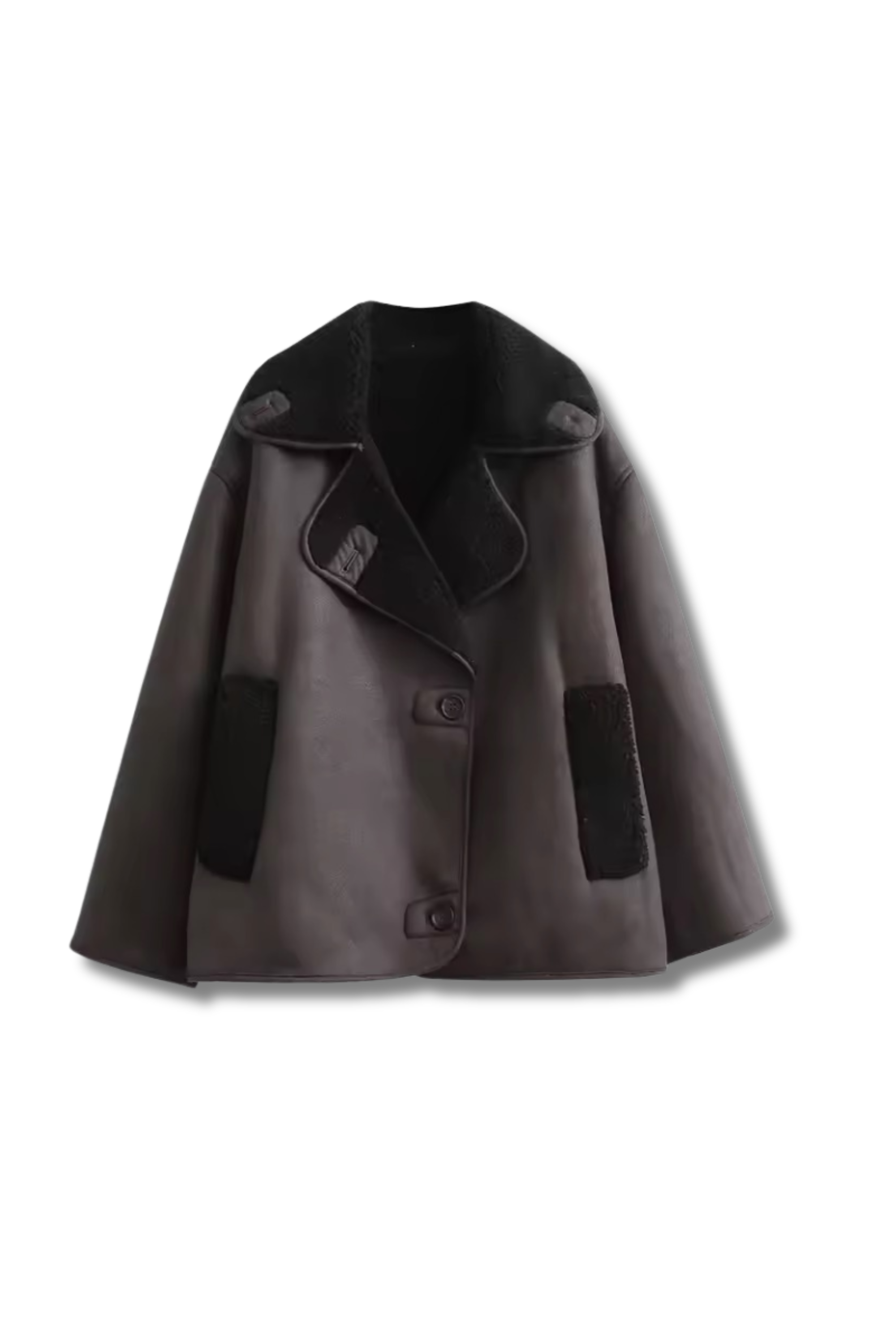 MICHELA - Lined faux leather jacket