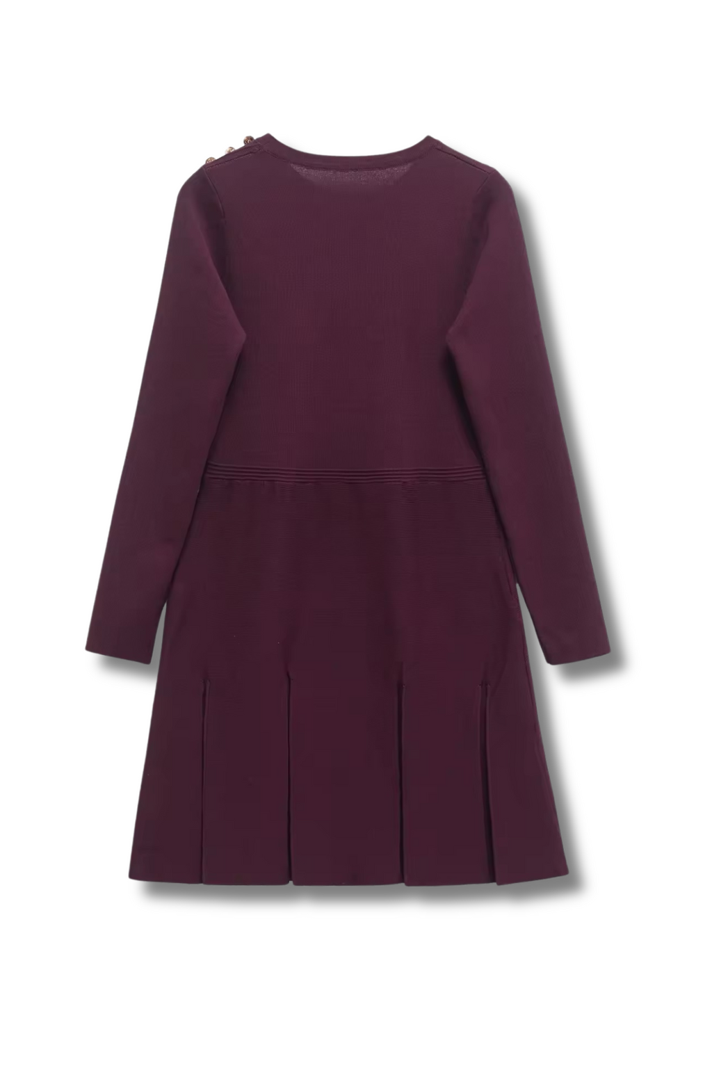 GIULLY - Long-sleeved fine knit dress with gold buttons