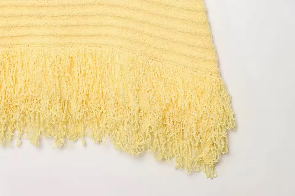ROUX – Gestricktes Fransen-Zweiteiler-Set