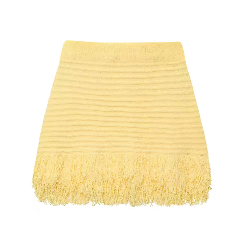ROUX – Gestricktes Fransen-Zweiteiler-Set