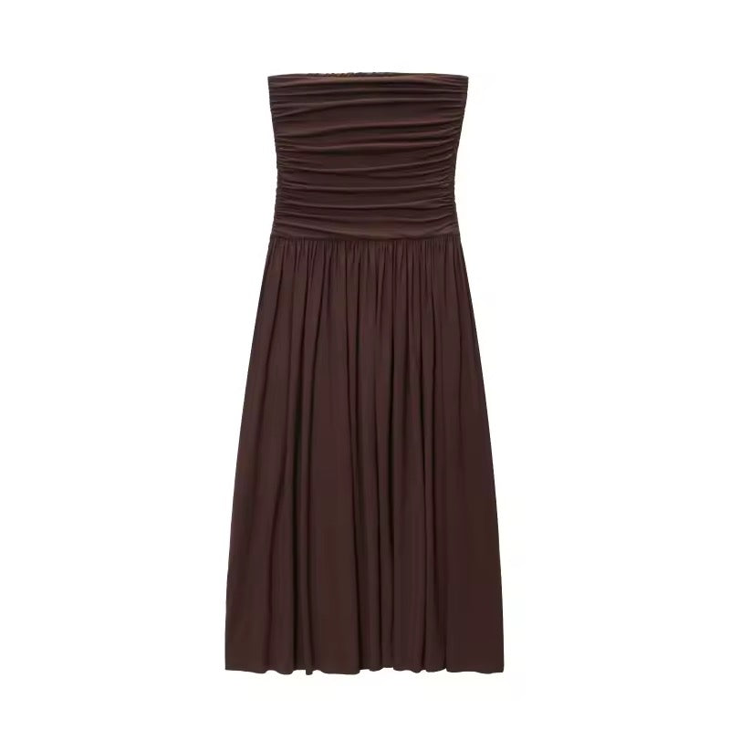 ZURI - Trägerloses Kleid mit Drapierungen