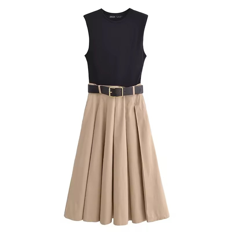 NIVA – Ärmelloses Midikleid mit Gürtel