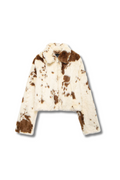 WESTERN FAUX FUR JACKET - Faux fur jacket in cowhide look