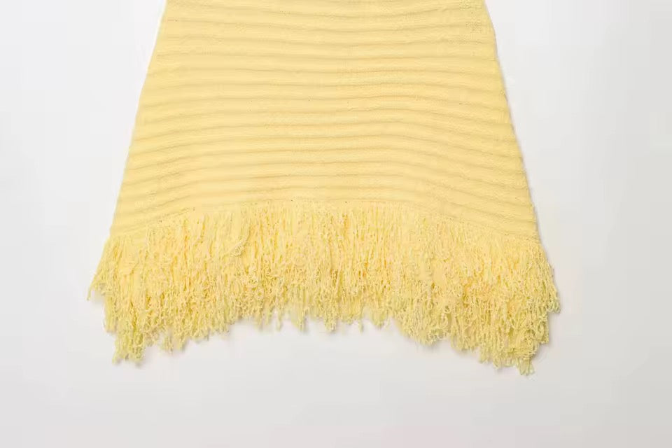 ROUX – Gestricktes Fransen-Zweiteiler-Set