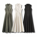 SUKI – Kleid mit Stehkragen & Kellerfalten
