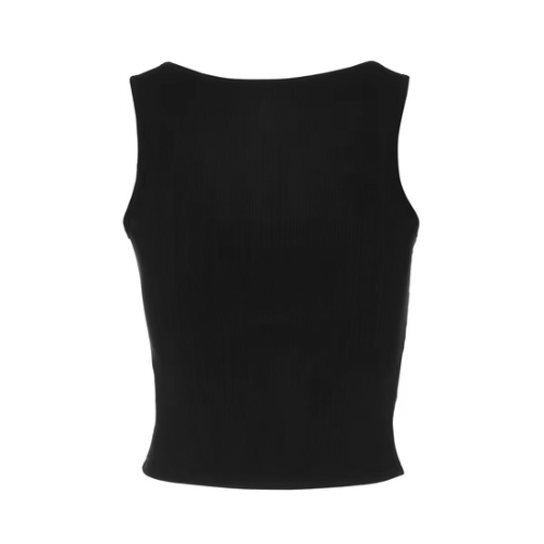 VALENTINA – Figure-hugging tank top with teardrop glass stone