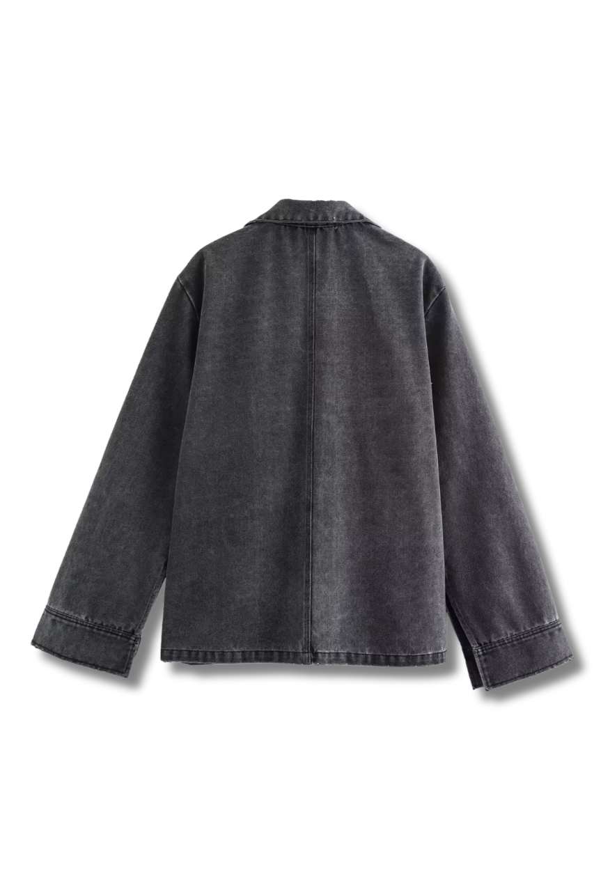 SARA - combo set consisting of a tunic and wide trousers in denim look