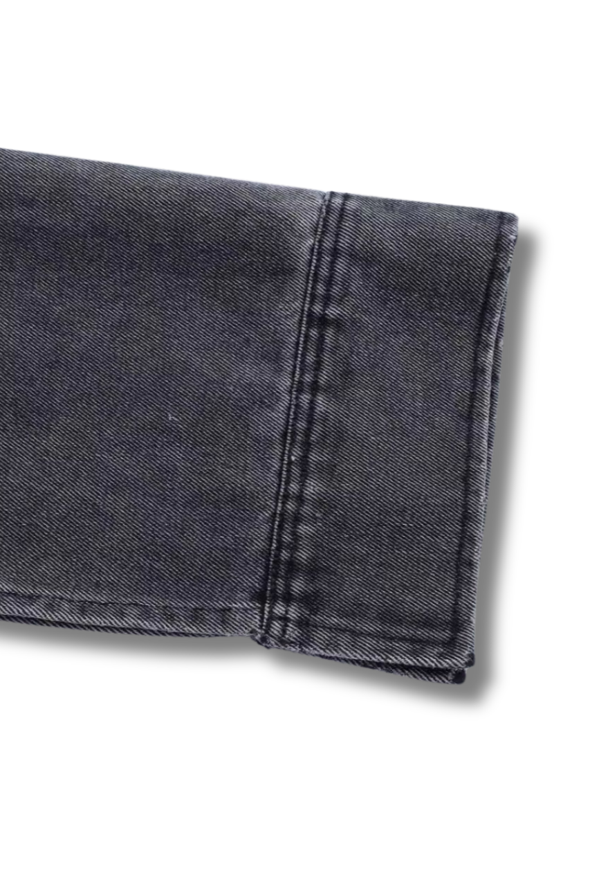 SARA - combo set consisting of a tunic and wide trousers in denim look