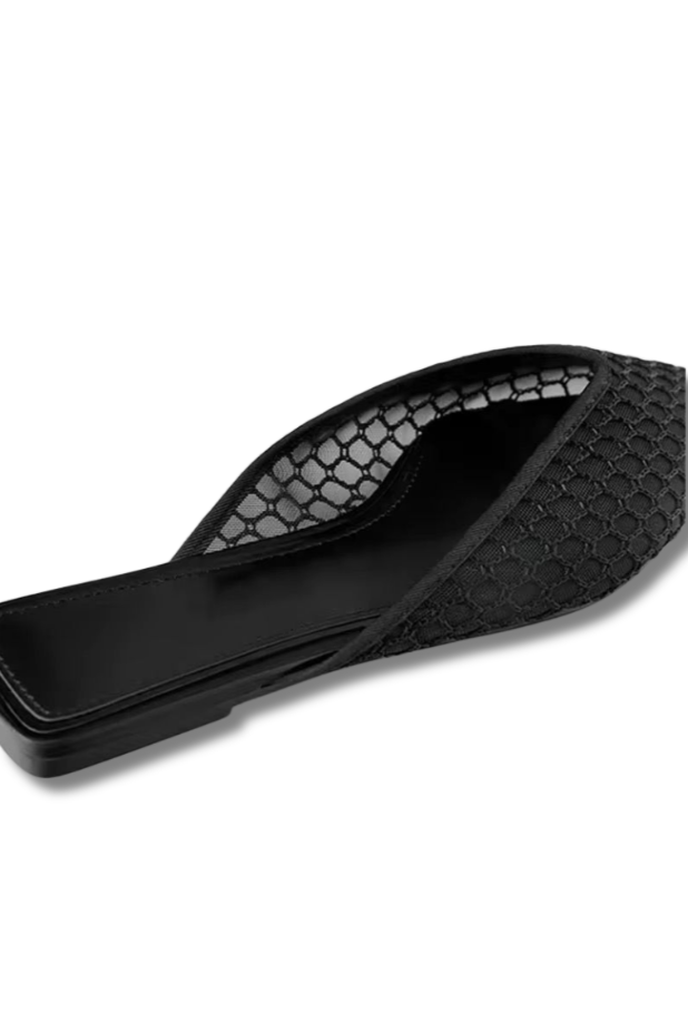 LEYA Mules - Elegant women's mules with pointed toe and mesh design