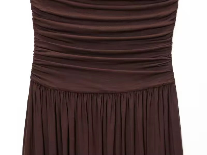 ZURI - Trägerloses Kleid mit Drapierungen