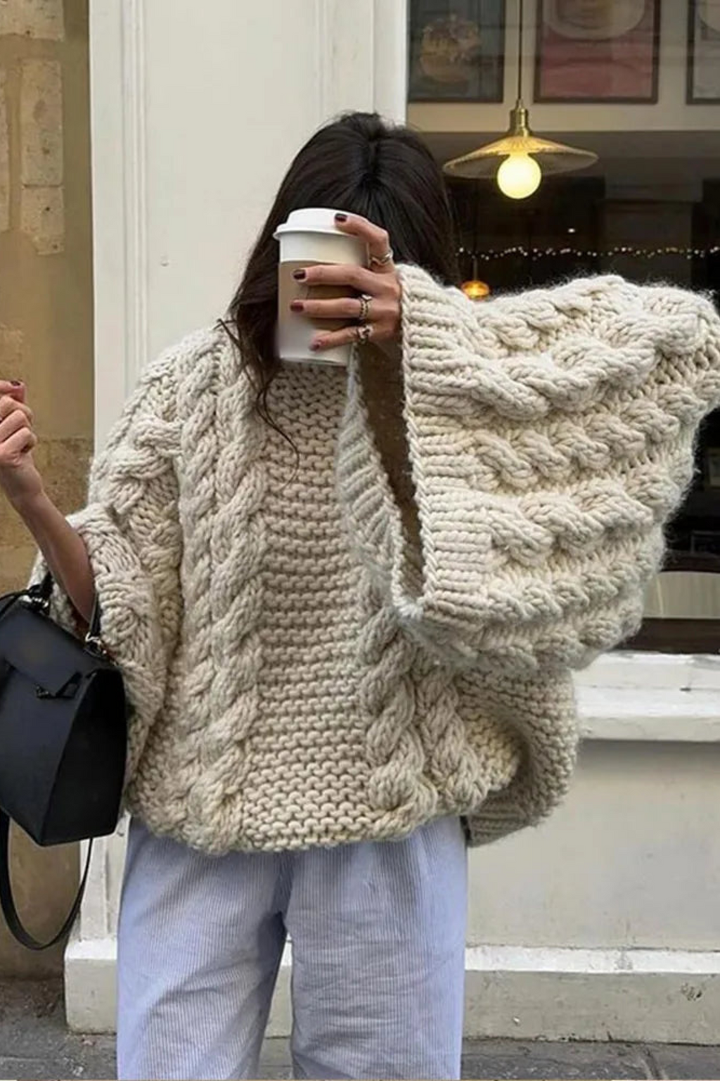 SORAYA - Oversized cable knit sweater