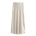 DEMI - Knee-length highwaist satin skirt
