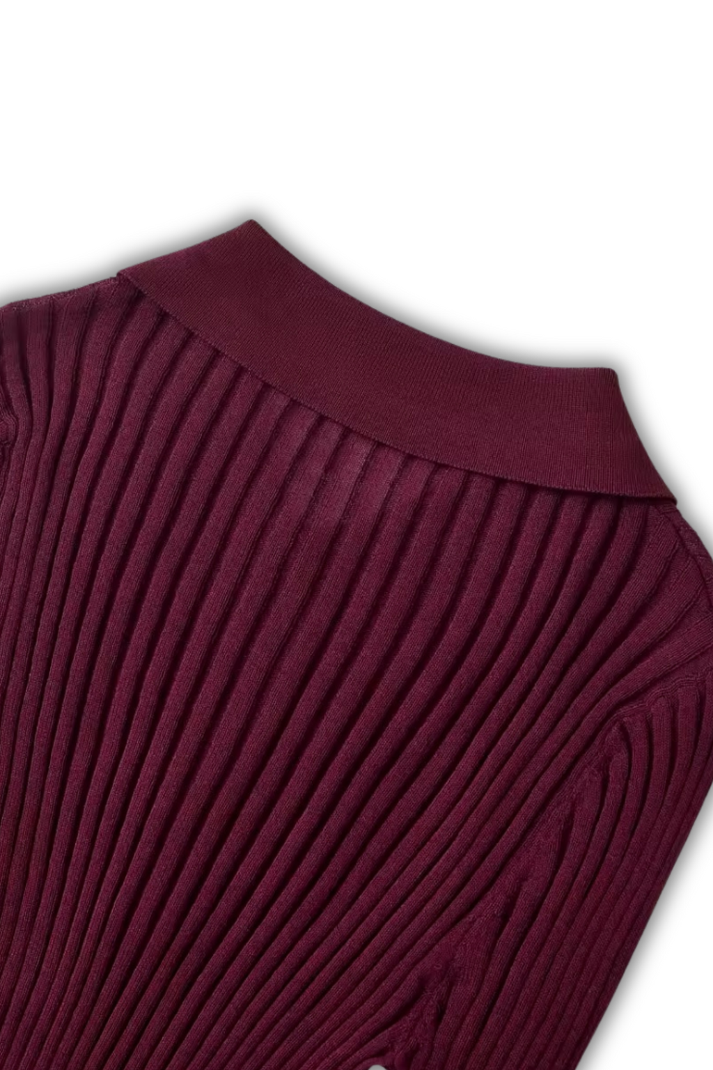 JANINE - ribbed knit sweater with polo collar