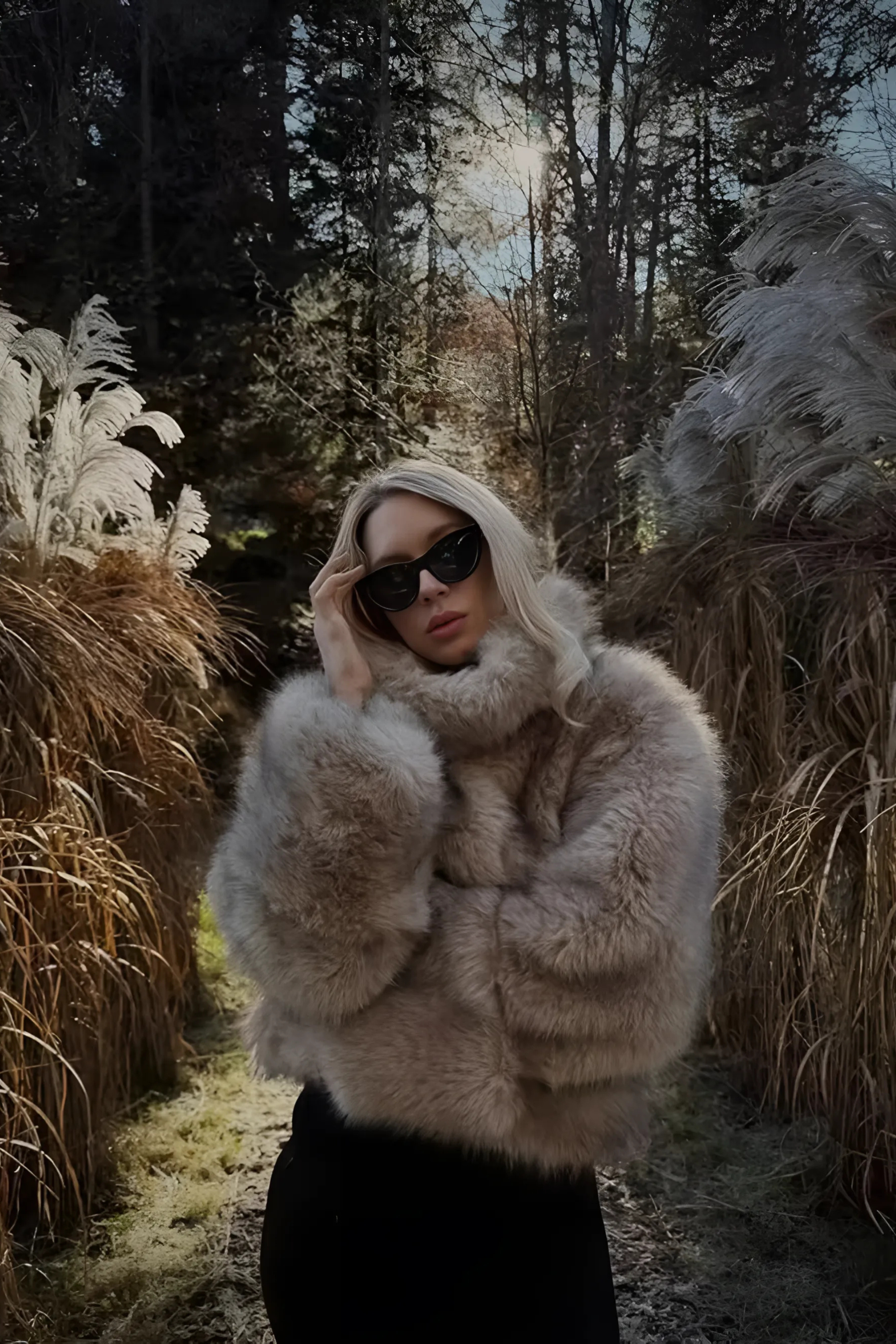 FABIENNE – Sweatshirt in faux fur look