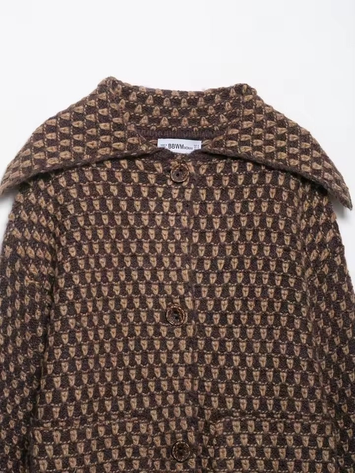 CIRCE – Statement-Strickjacke mit Retro-Muster