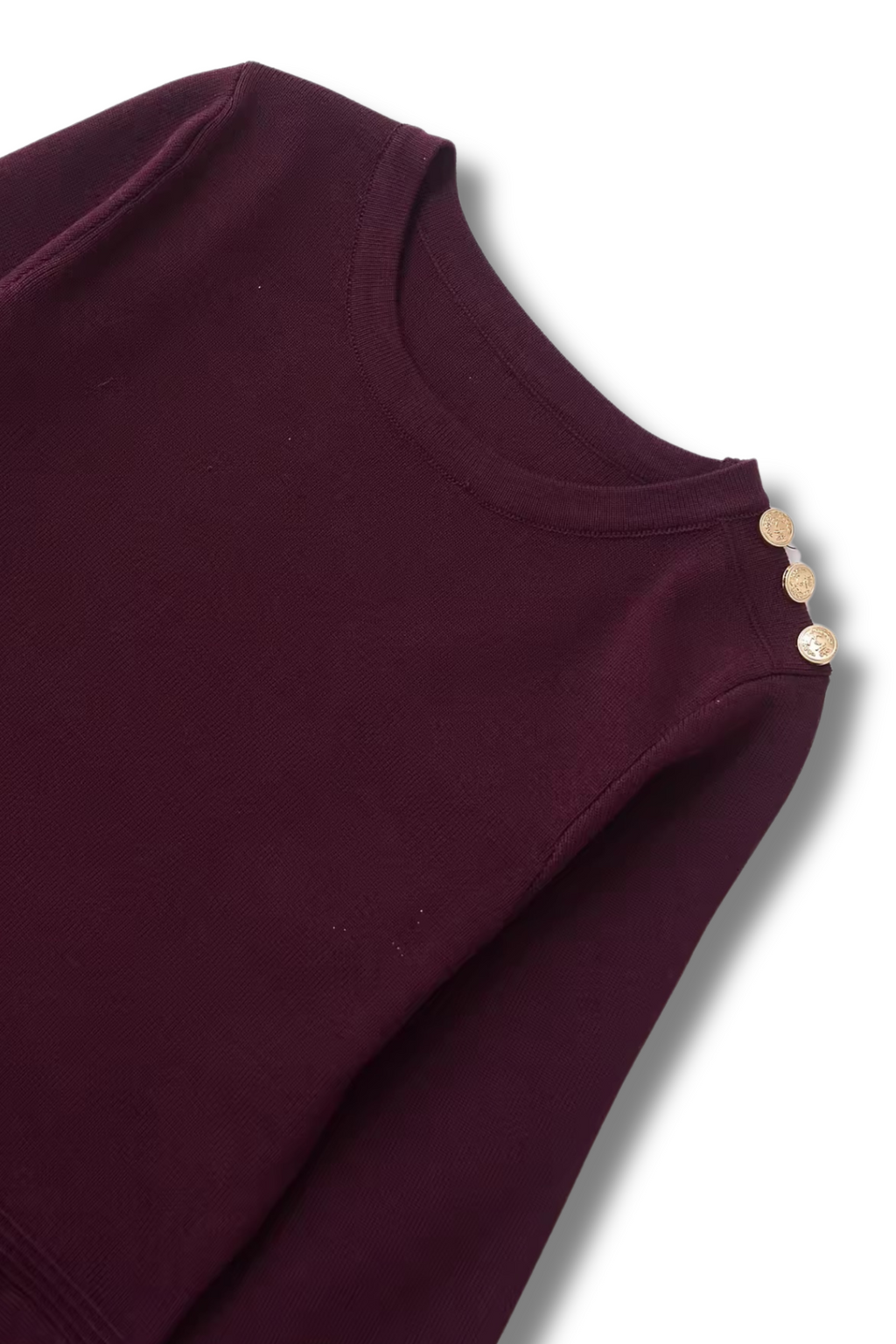 GIULLY - Long-sleeved fine knit dress with gold buttons