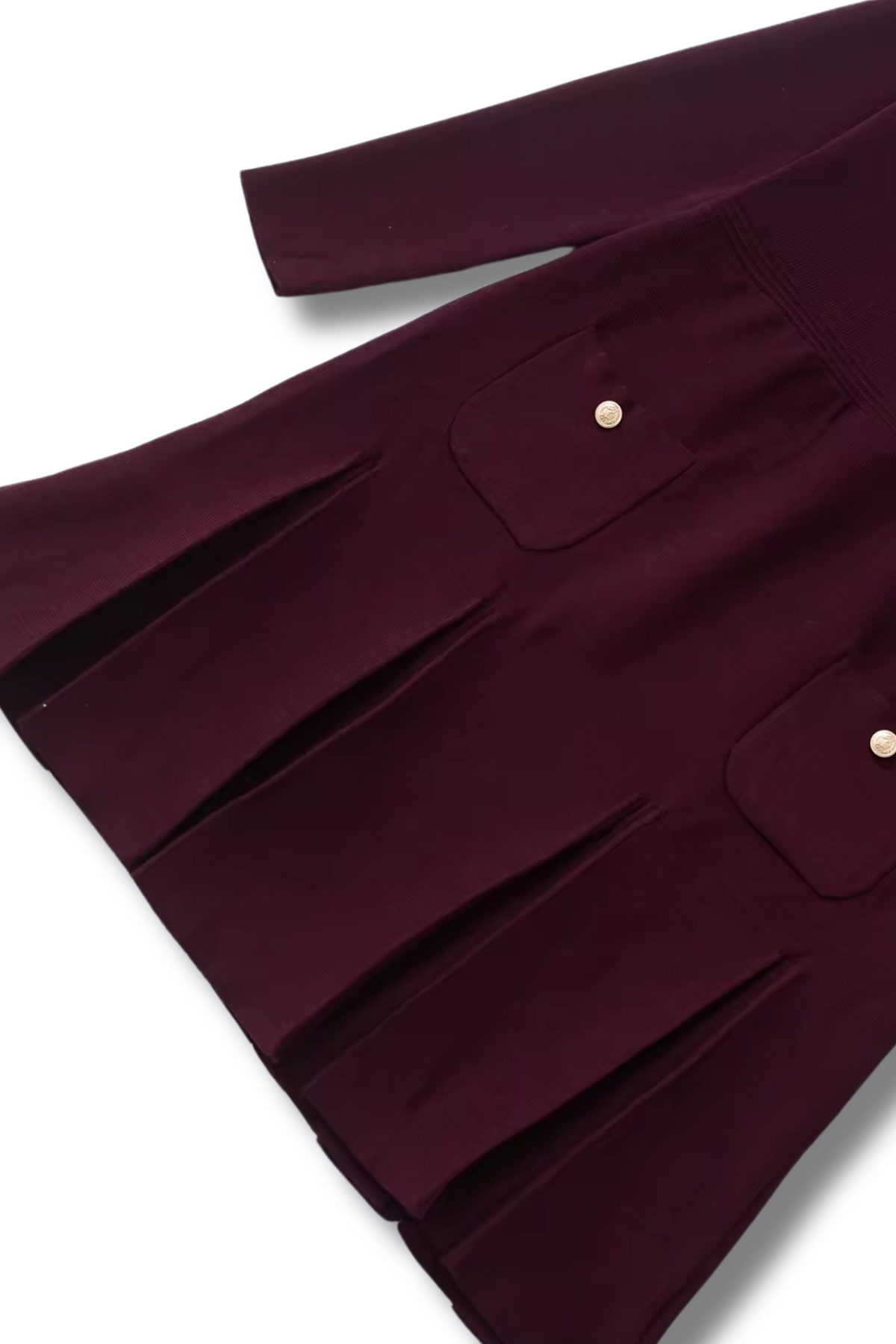 GIULLY - Long-sleeved fine knit dress with gold buttons