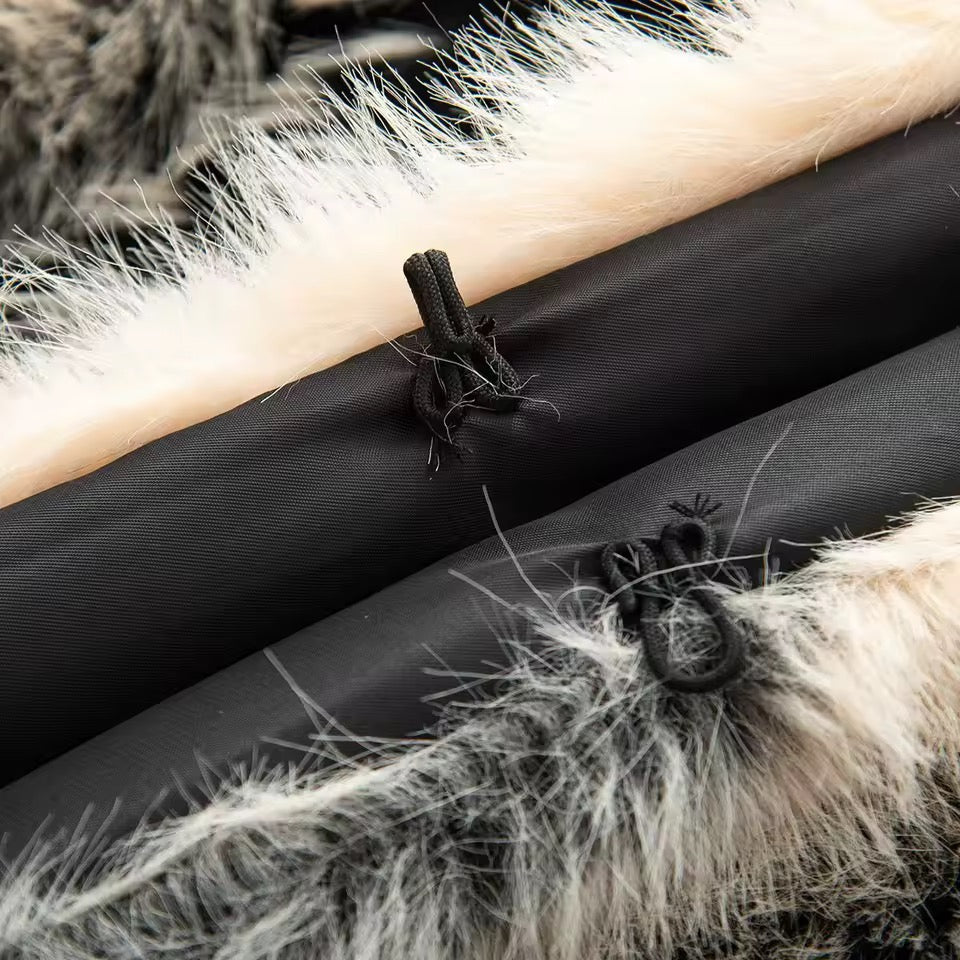 AMELIA - Statement-Kunstfelljacke im Animal-Look
