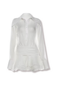 SHERLY - Mini dress with button placket and ruffle skirt