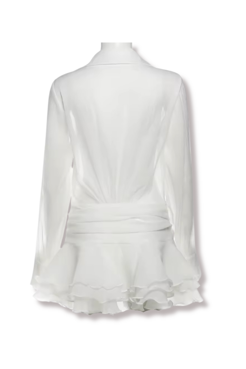 SHERLY - Mini dress with button placket and ruffle skirt