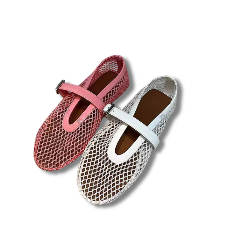 LAYA - Mesh ballerinas in patent