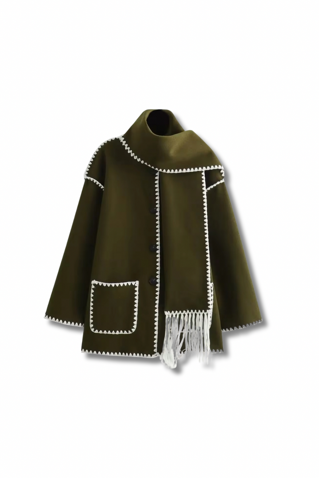TOTEY - Contrast jacket with scarf