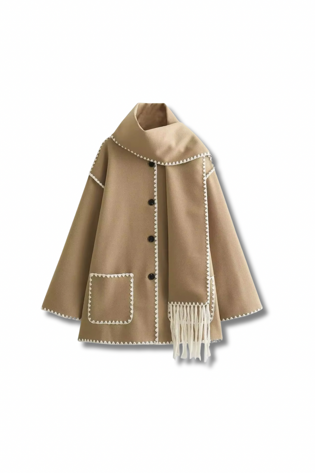 TOTEY - Contrast jacket with scarf