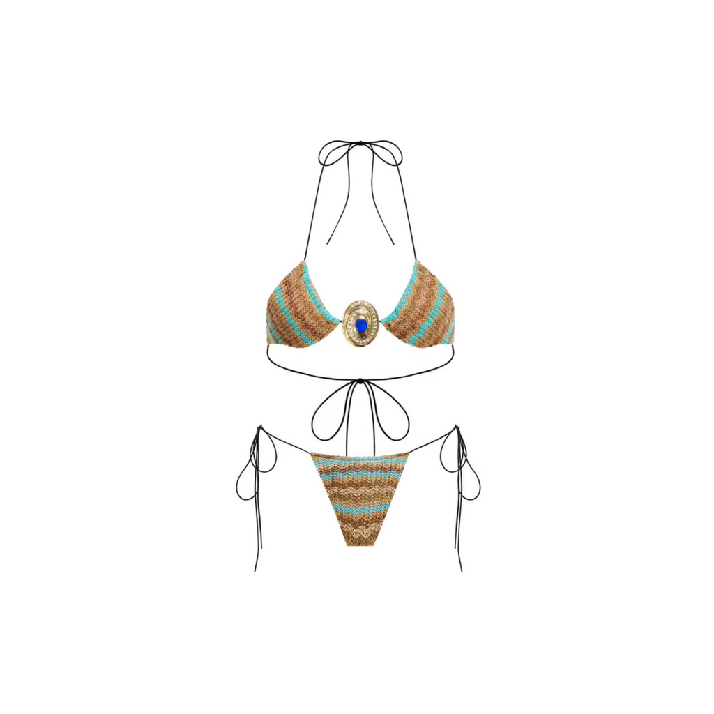 RUELLE – Three-piece crochet bikini set with skirt