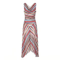 ZEPHYRA – Drapiertes Streifen-Maxikleid