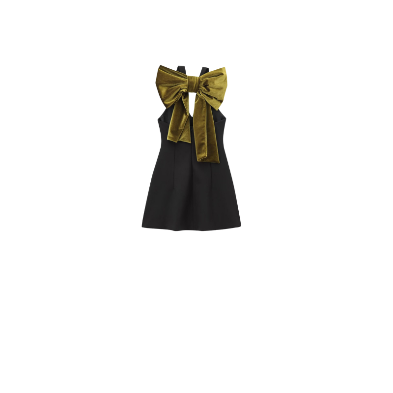 BIG BOW - Cocktail dress with large velvet bow