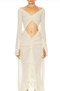 KENJE - Long sleeve dress with ruffle details