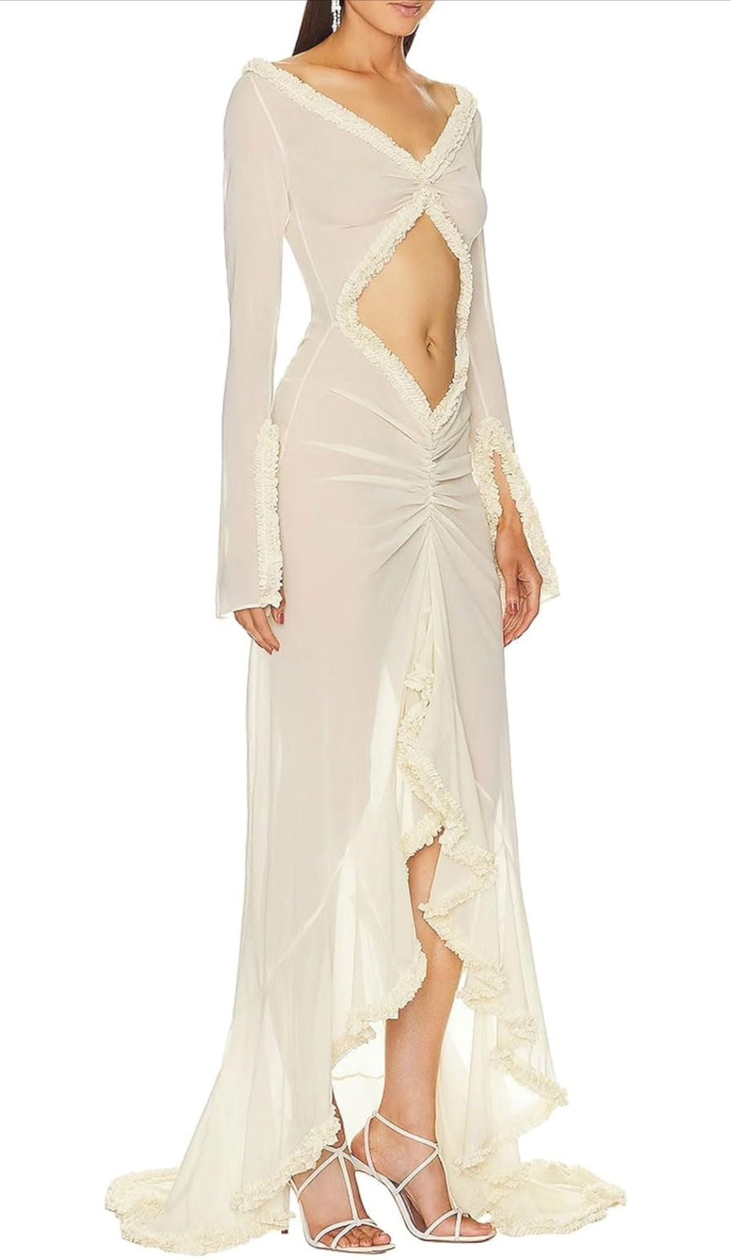 KENJE - Long sleeve dress with ruffle details