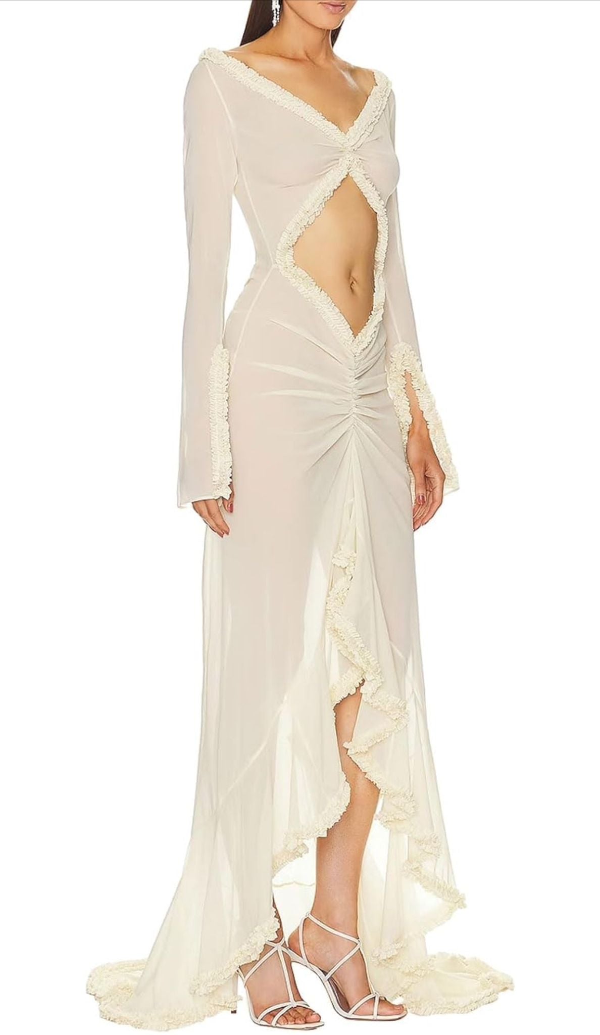 KENJE - Long sleeve dress with ruffle details