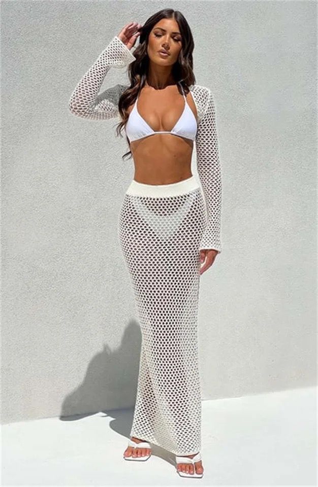 ARIA combo set - 2-piece beach outfit high waist skirt &amp; bolero