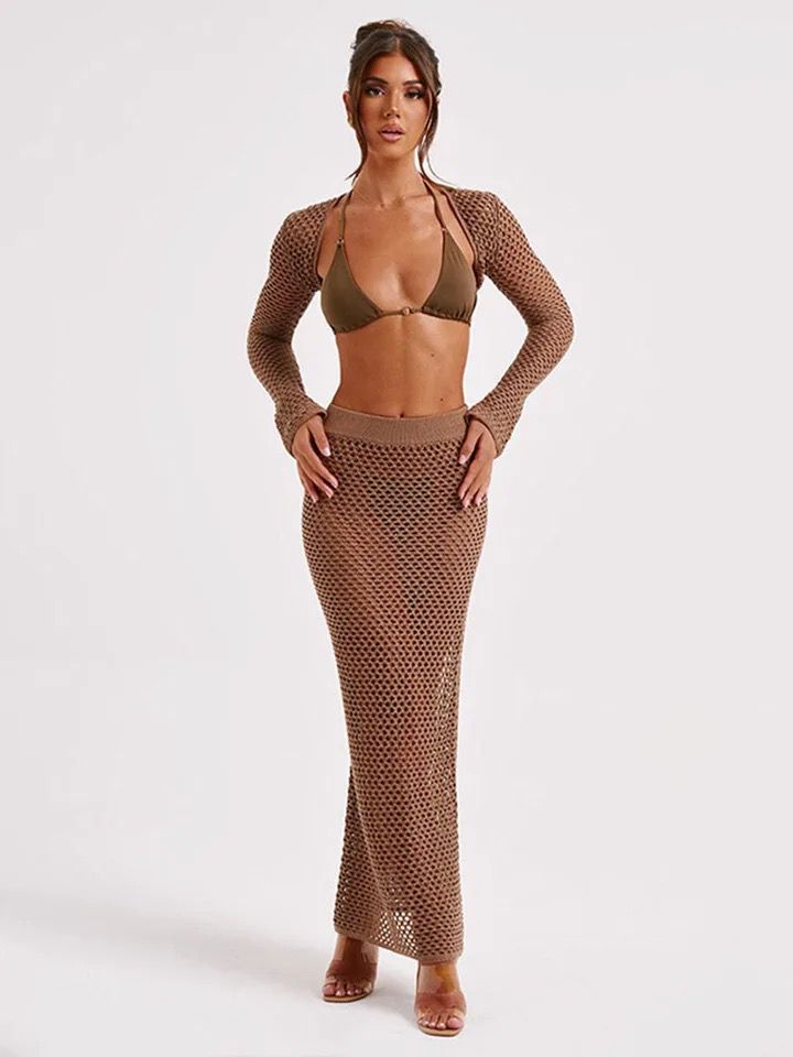 ARIA combo set - 2-piece beach outfit high waist skirt &amp; bolero
