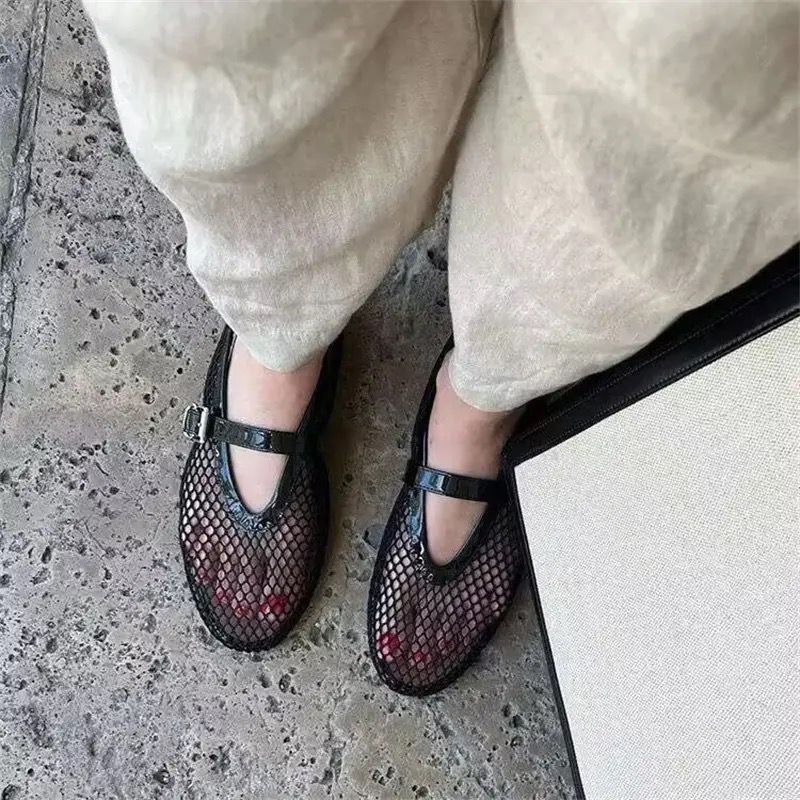 LAYA - Mesh ballerinas in patent