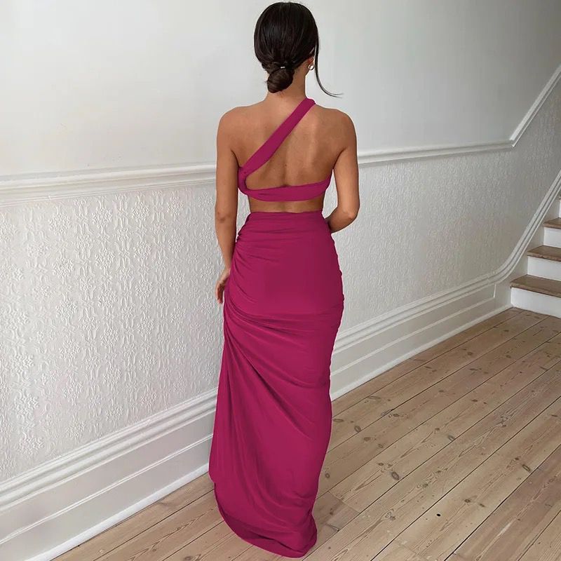 TAYLOR - Two-piece draped skirt with top