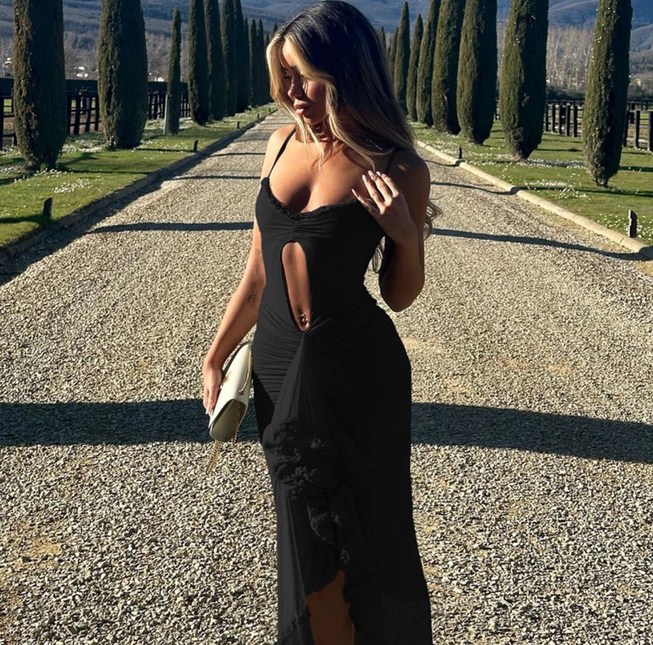 WENDY - ruffled spaghetti strap dress